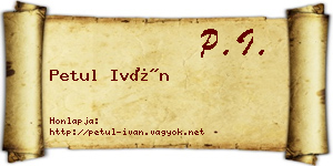 Petul Iván névjegykártya